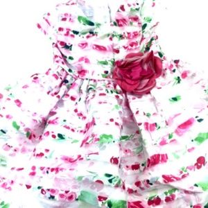 Baby Dress Girls Size 24m Girls Flowers Floral Buttons Ruffle Children Kids